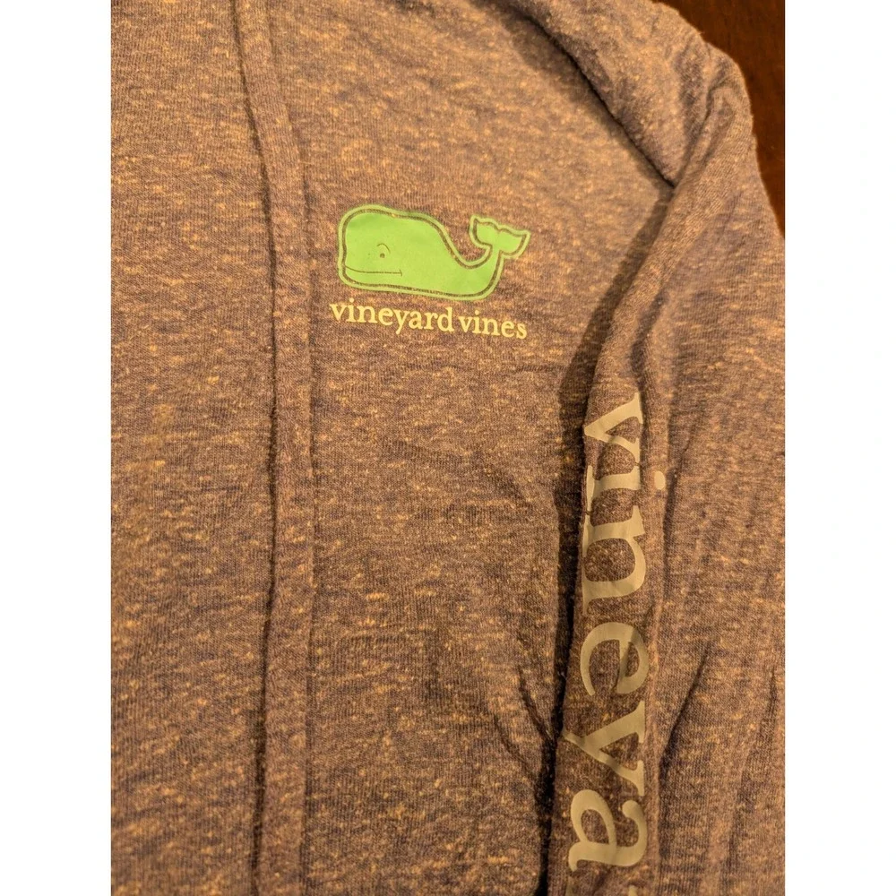 Vineyard Vines Sweater Mens S Heather Blue Green Whale‎ Logo Pullover Hoodie